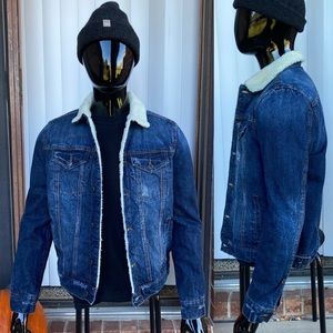 Aeropostale Denim Sherpa Jacket Mens Small